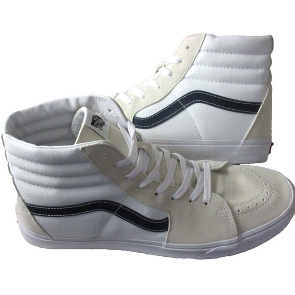 Vans Sk8-Hi Men's Classic Sport Dress Blues Striped Canvas Suede shoes NIB - Picture 1 of 5